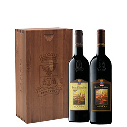 Cassetta con Brunello e Rosso di Montalcino