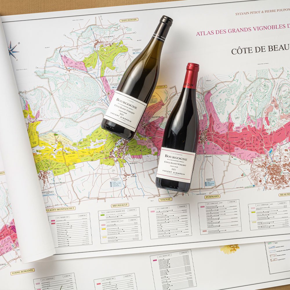 Bourgogne Blanc "Cuvée Saint Vincent" + Bourgogne Pinot Noir Cuvée Saint Vincent 2023 - Vincent Girardin + 2 Mappe Vinicole