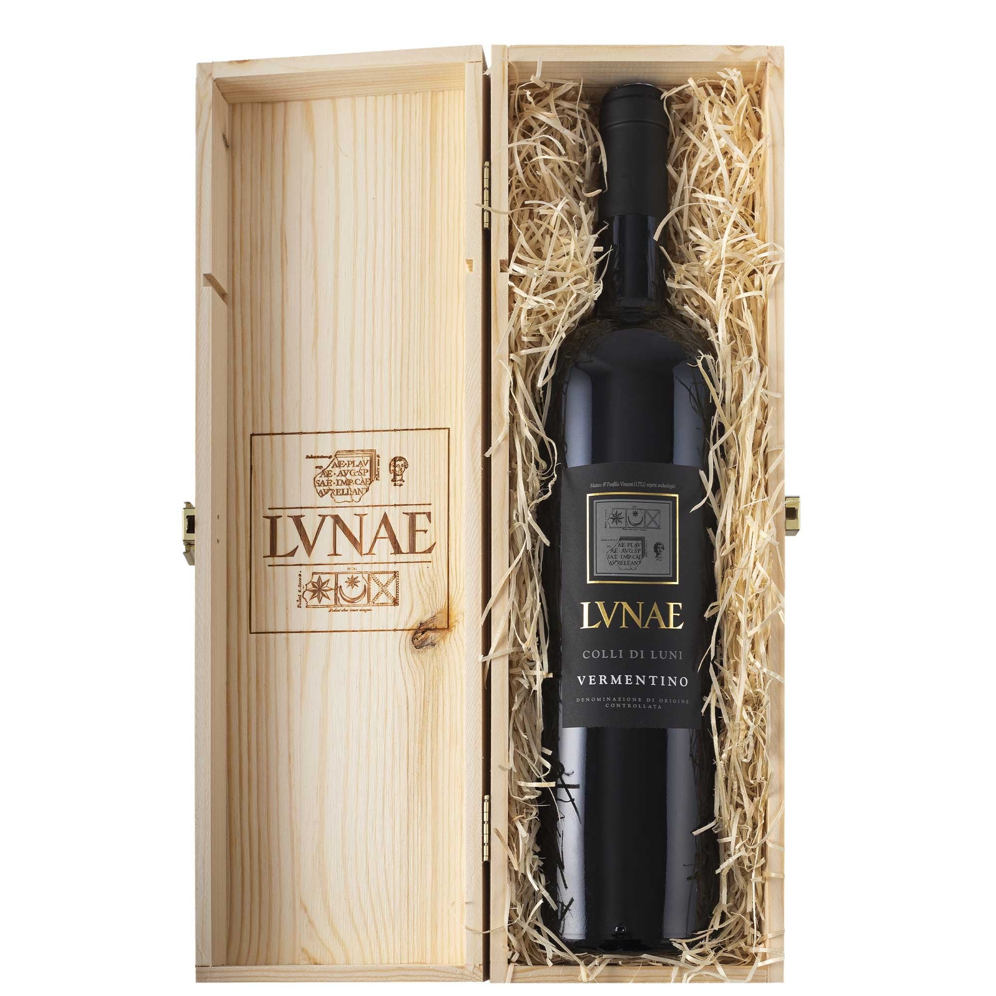 Colli di Luni Vermentino DOC "Etichetta Nera" Magnum - Lunae (cassetta di legno)