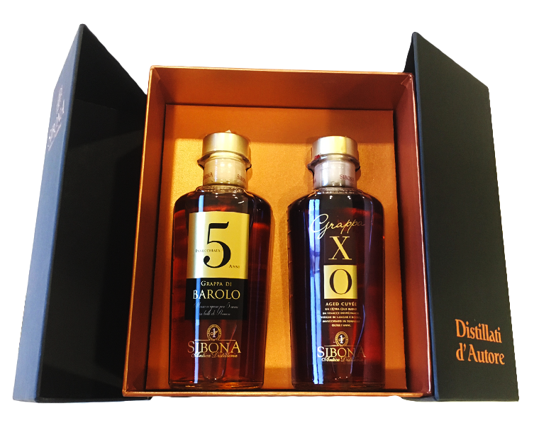 Esposizione Sibona Grappa Xo E Grappa Riserva Barolo Invecchiata 5 Anni