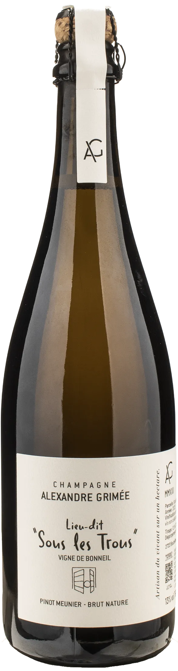 Champagne Pinot Meunier Brut Nature Sous le Trous