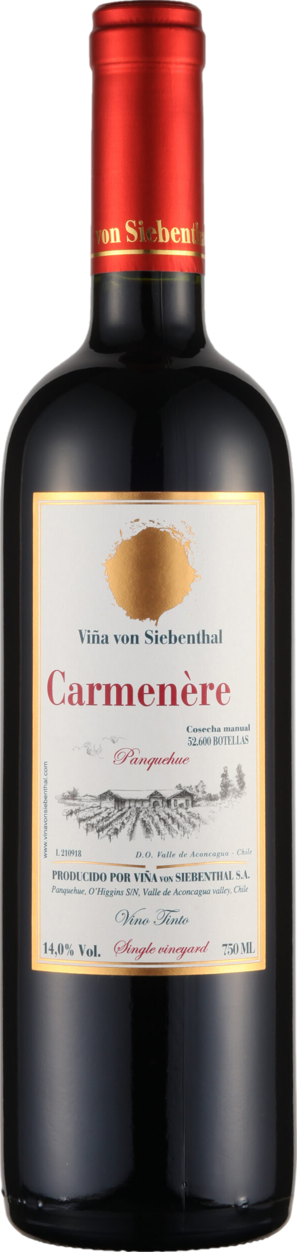 Vina von Siebenthal Gran Reserva Carmenere 2021