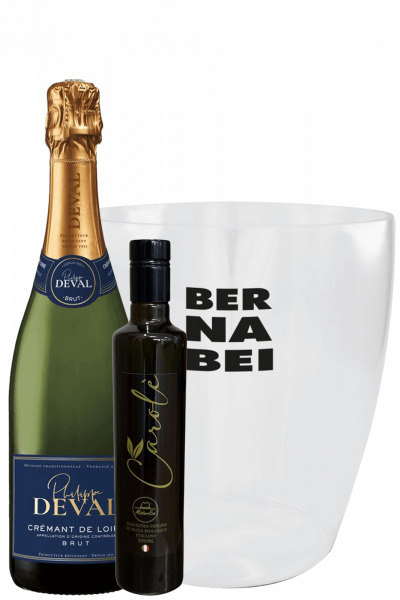 Olio EVO Bio Carolè MisterEvo + Glacette Logo Nero + Crémant De Loire Deval
