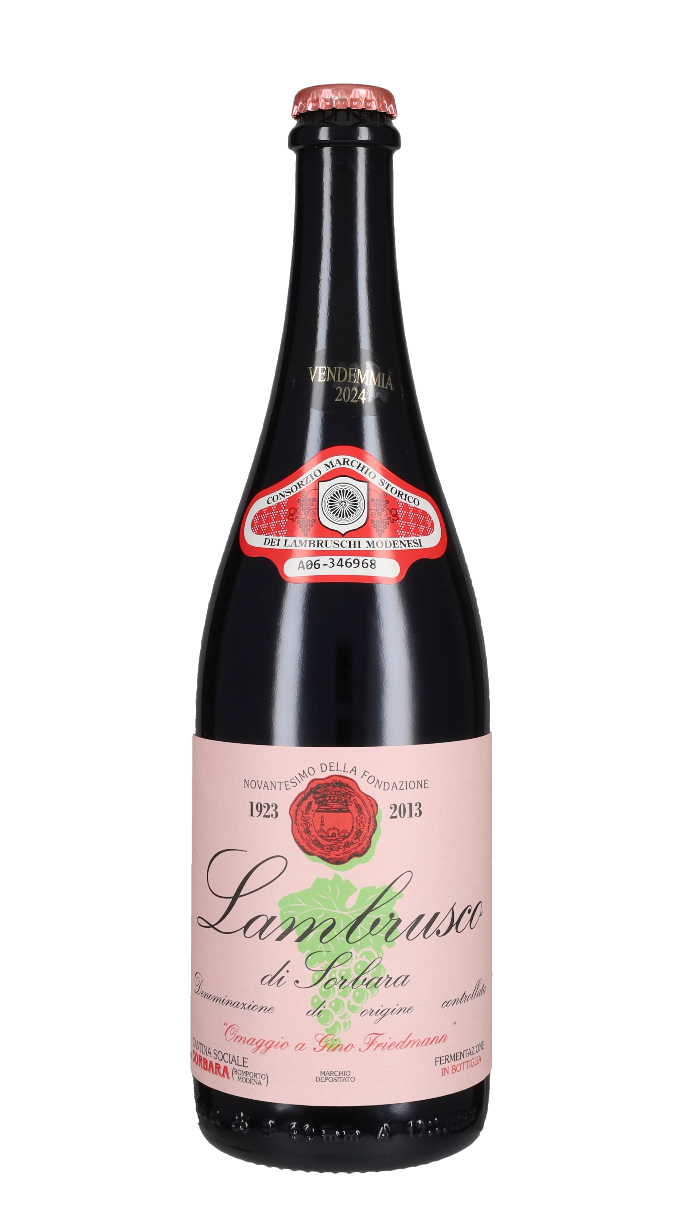 Lambrusco di Sorbara Rifermentato in Bottiglia 'Omaggio a Gino Friedman Cantina di Sorbara