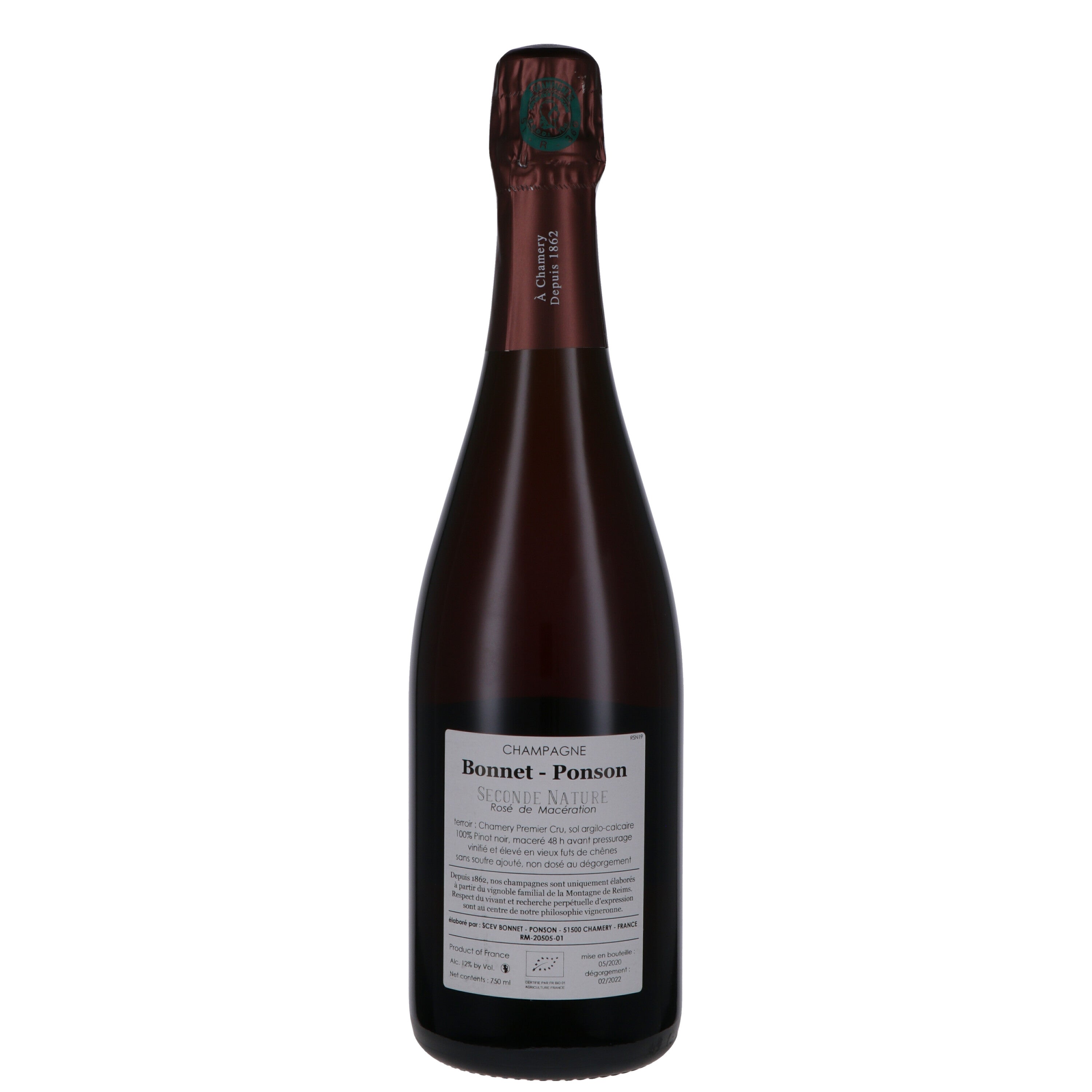 Champagne Dosage Zero Rosé Premier Cru Seconde Nature