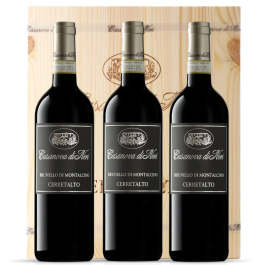 Brunello di Montalcino Cerretalto DOCG 3 Bottiglie in Cassa Legno Originale
